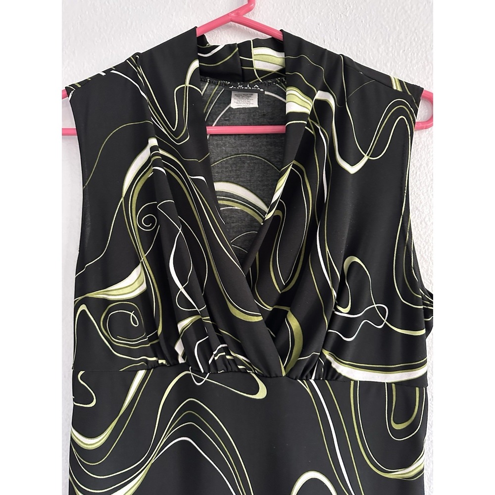 JKLA California Y2K Top Babydoll Sleeveless Career Blouse Abstract Print M